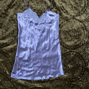 SIZE : M midnight blue satin floral dress